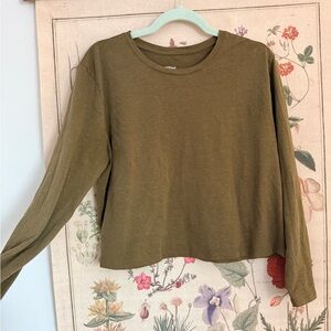 Girlfriend collective fern green long sleeve cotton Cupro tee